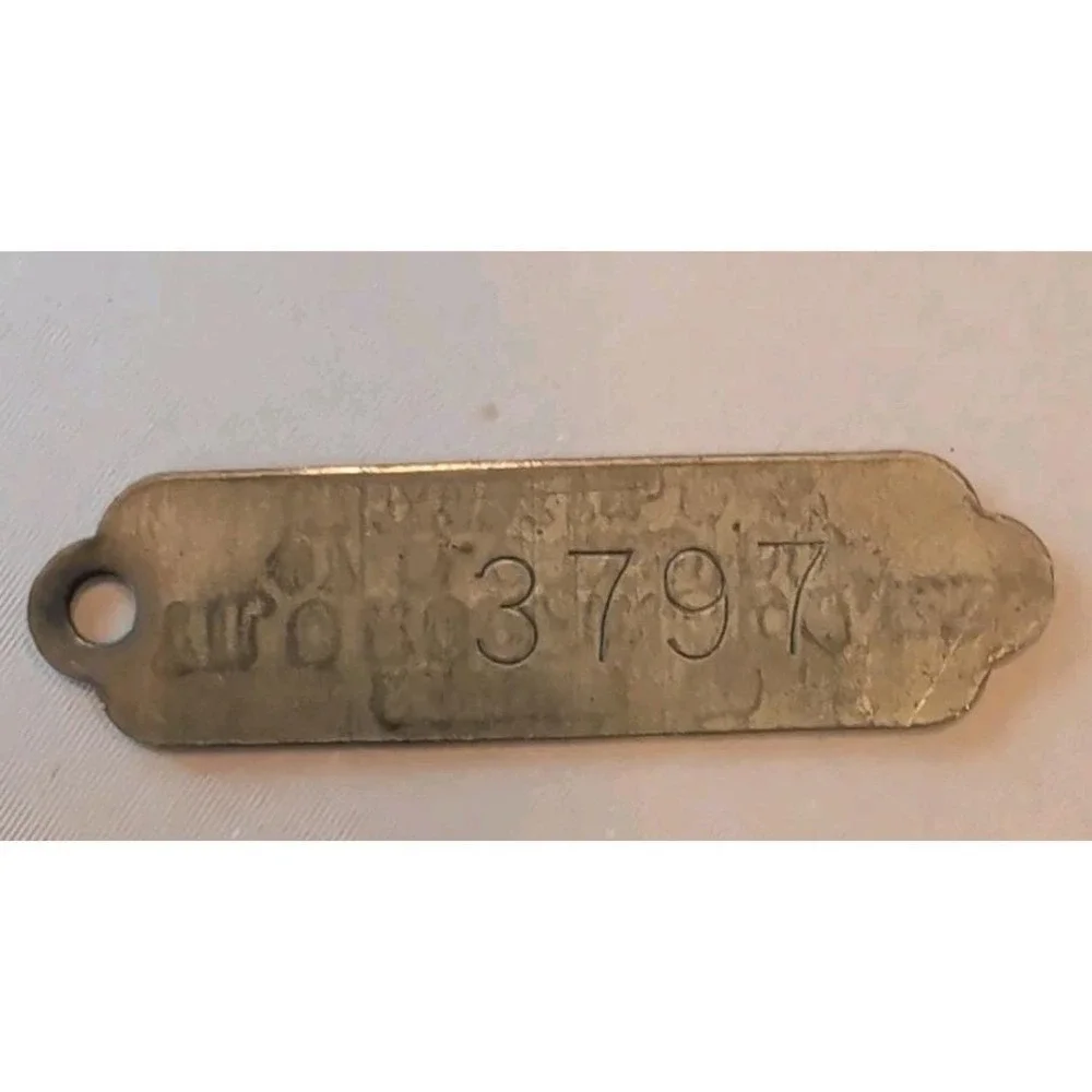 Vintage Tilo Roofing Company Inc Elizabeth New Jersey Brass Tag